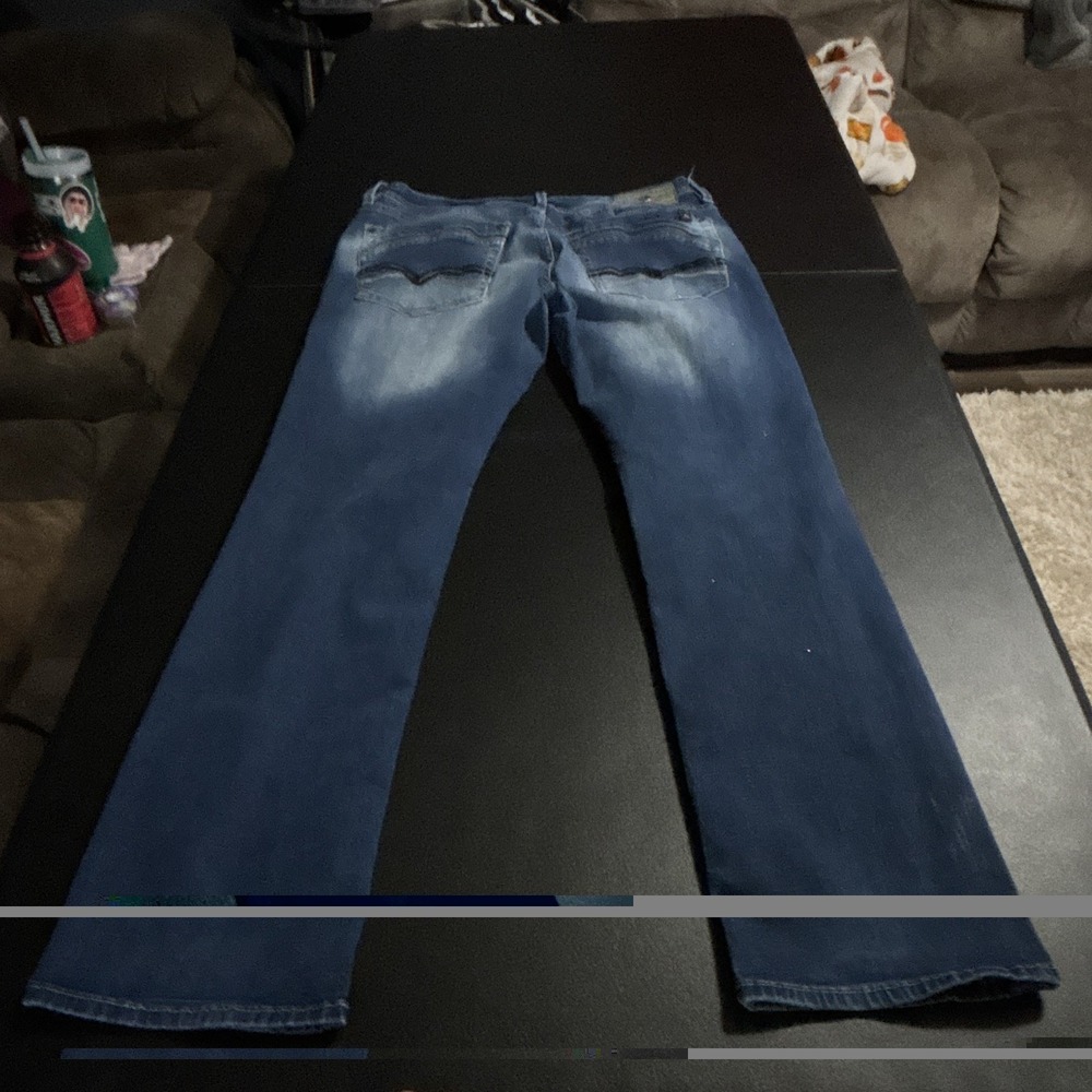 Buffalo David Bitton Straight Fit Stretch Medium Wash Blue Jeans W33xL32 - Picture 3 of 7